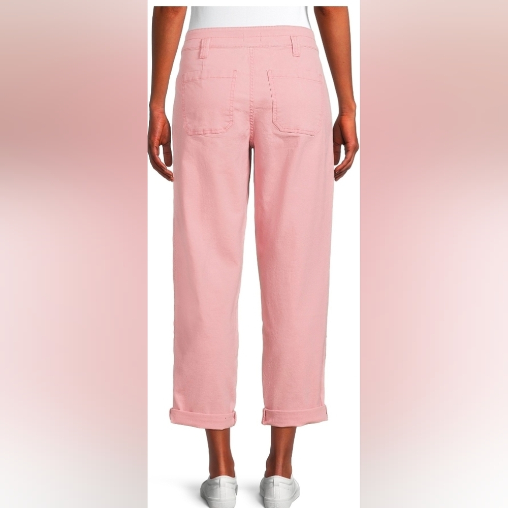 Time and Tru High-Rise Relaxed Fit Utility Cargo Pants Pink- Size 10 2066 - Picture 3 of 7
